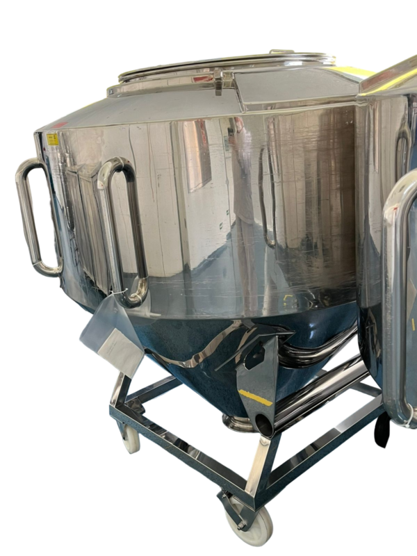 Bin tanque aço inox 316 polido para armazenamento de po 1600 litros